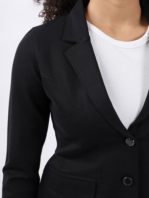 BLACK SINGLE-BREASTED BLAZER