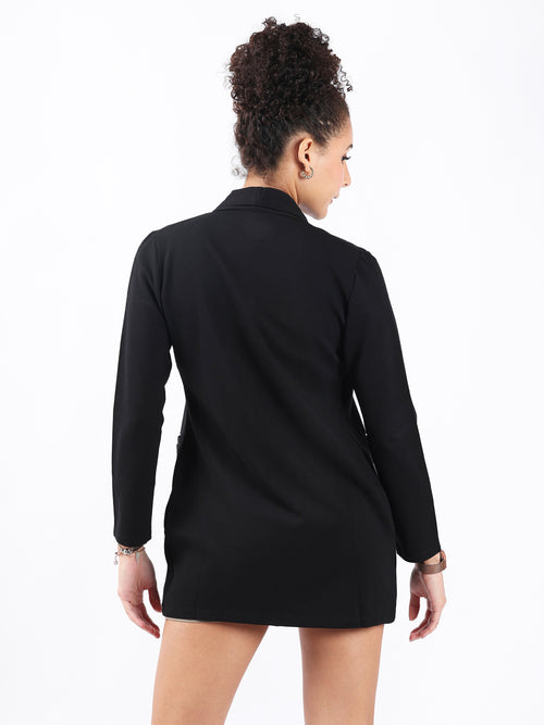 BLACK LONGLINE CARDIGAN