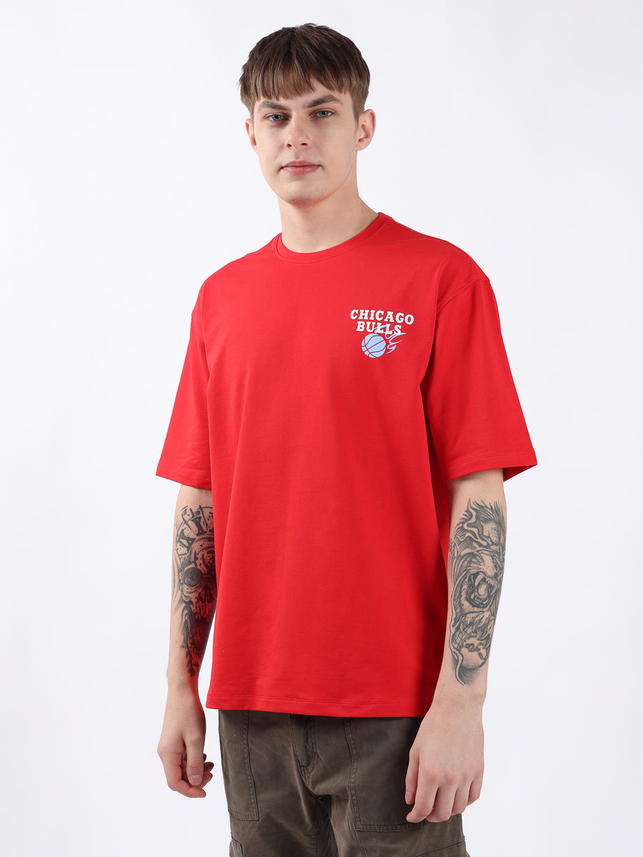 Red Graphic print Oversized T-Shirt