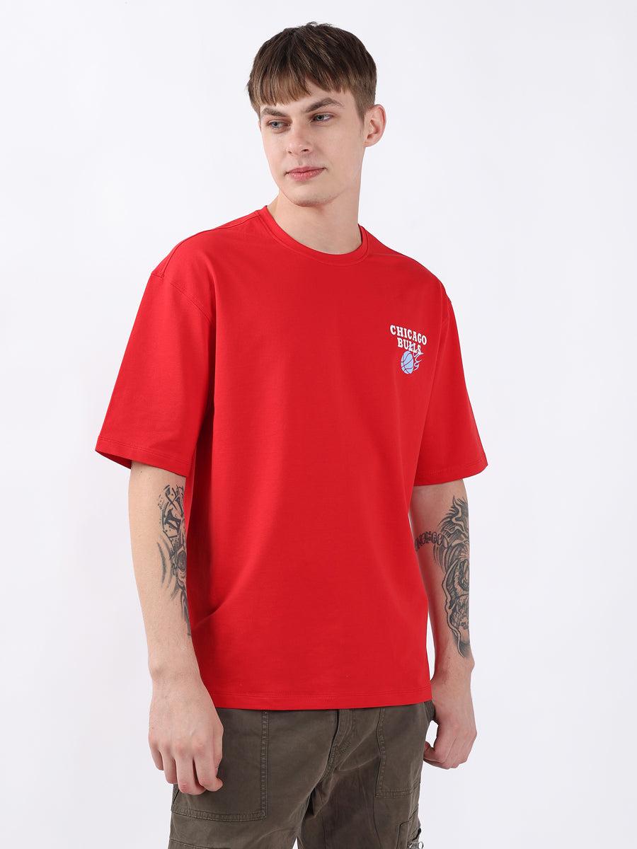 Red Graphic print Oversized T-Shirt