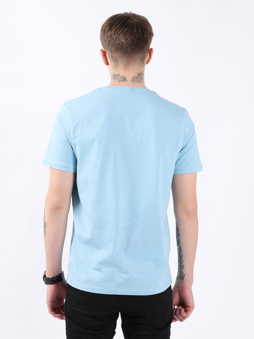 SKY BLUE V-NECK LIGHT WEIGHT T-SHIRT