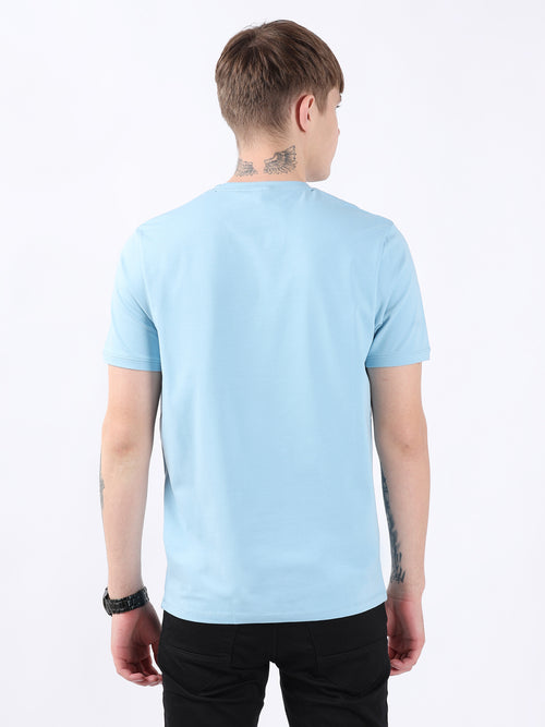 SKY BLUE ROUND NECK LIGHT WEIGHT T-SHIRT