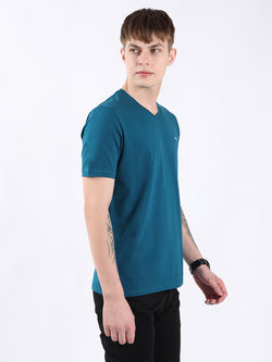 TEAL V-NECK LIGHT WEIGHT T-SHIRT