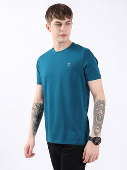 TEAL ROUND NECK LIGHT WEIGHT T-SHIRT