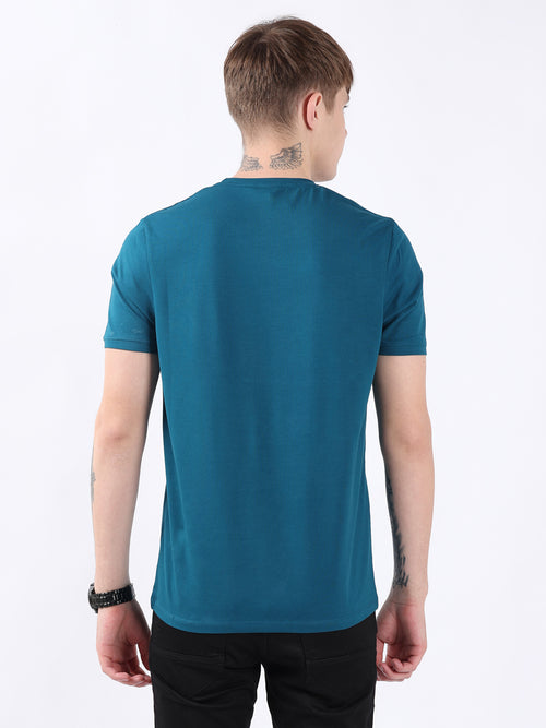 TEAL ROUND NECK LIGHT WEIGHT T-SHIRT