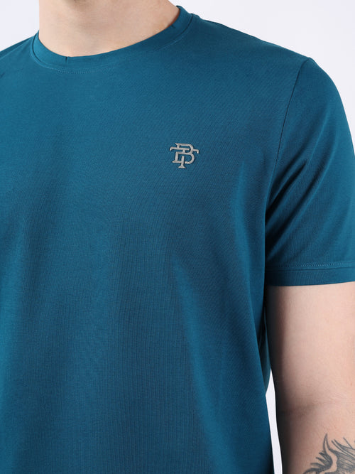 TEAL ROUND NECK LIGHT WEIGHT T-SHIRT