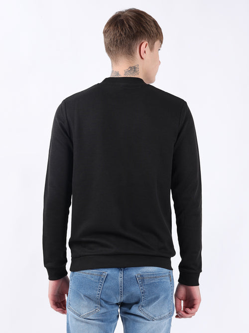 BLACK PLAIN HIGHNECK SWEATSHIRT