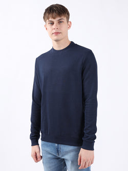 SOLID NAVY HIGHNECK SWEATSHIRT