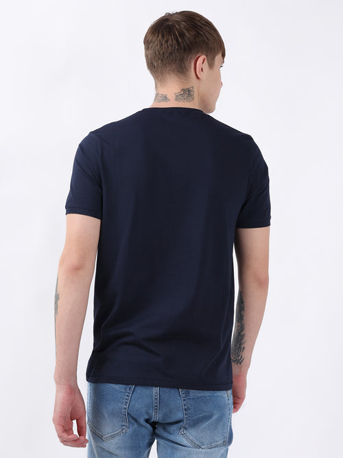 NAVY ROUND NECK LIGHT WEIGHT T-SHIRT