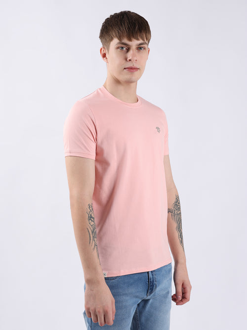 PINK ROUND NECK LIGHT WEIGHT T-SHIRT