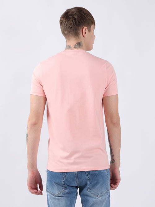 PINK ROUND NECK LIGHT WEIGHT T-SHIRT