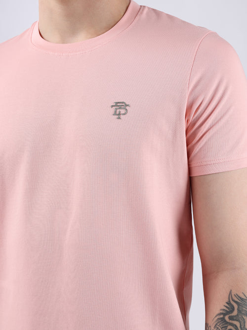 PINK ROUND NECK LIGHT WEIGHT T-SHIRT