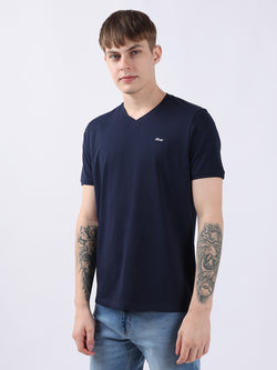 NAVY V-NECK LIGHT WEIGHT T-SHIRT