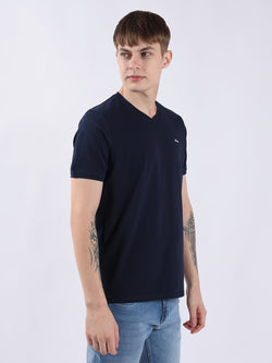 NAVY V-NECK LIGHT WEIGHT T-SHIRT