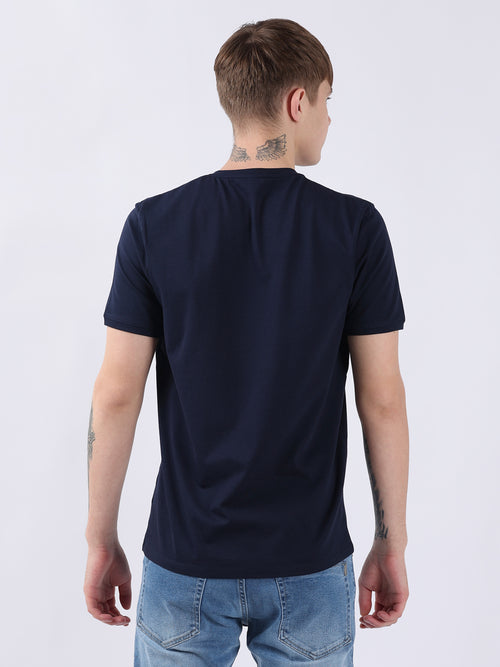 NAVY V-NECK LIGHT WEIGHT T-SHIRT