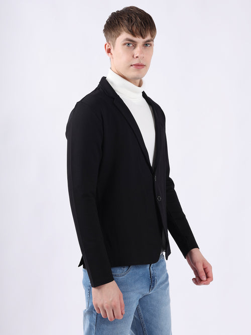 BLACK STYLISH STRETCH BLAZER