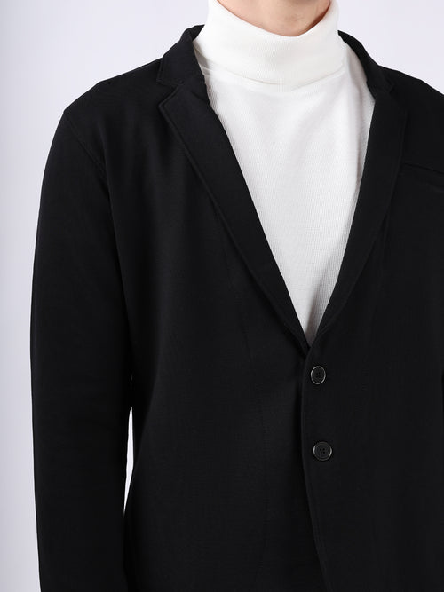 BLACK STYLISH STRETCH BLAZER