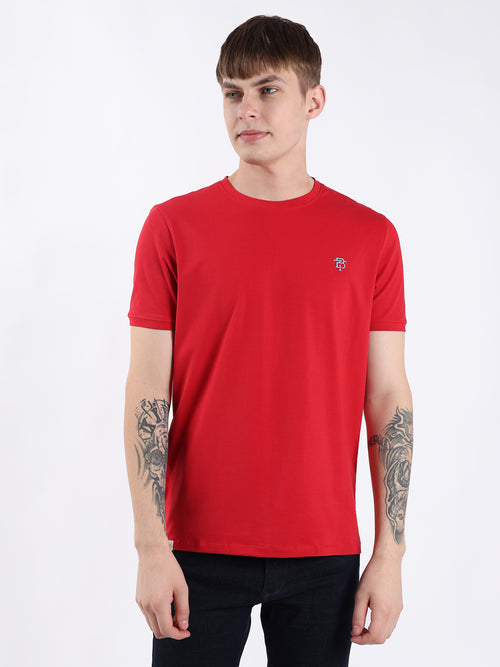 RED ROUND NECK LIGHT WEIGHT T-SHIRT