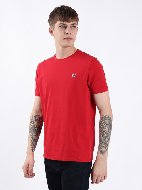 RED ROUND NECK LIGHT WEIGHT T-SHIRT