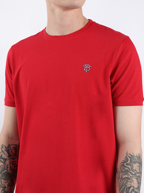 RED ROUND NECK LIGHT WEIGHT T-SHIRT