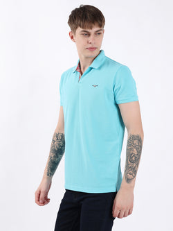 SKY BLUE BASIC MEN'S POLO T-SHIRT