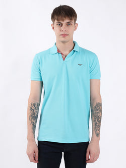 SKY BLUE BASIC MEN'S POLO T-SHIRT