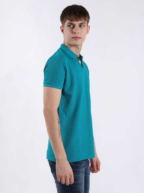 SEA GREEN BASIC MEN'S POLO T-SHIRT