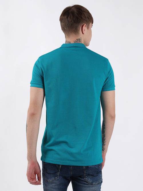 SEA GREEN BASIC MEN'S POLO T-SHIRT