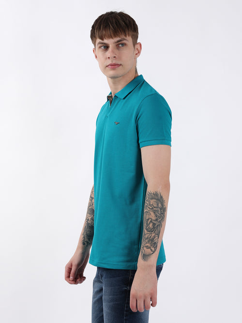 SEA GREEN BASIC MEN'S POLO T-SHIRT