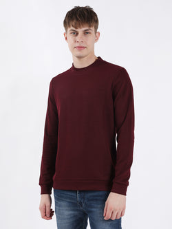 MAROON PLAIN HIGHNECK SWEATSHIRT