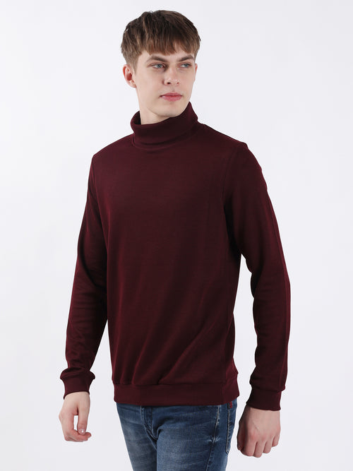 MAROON LONG SLEEVE TURTLE NECK