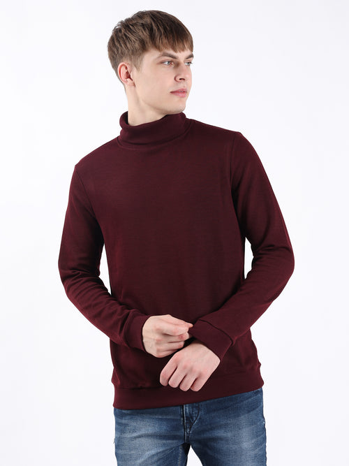 MAROON LONG SLEEVE TURTLE NECK