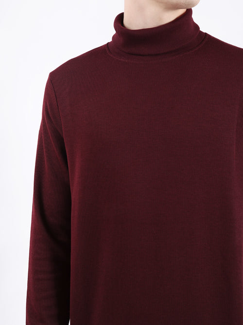 MAROON LONG SLEEVE TURTLE NECK