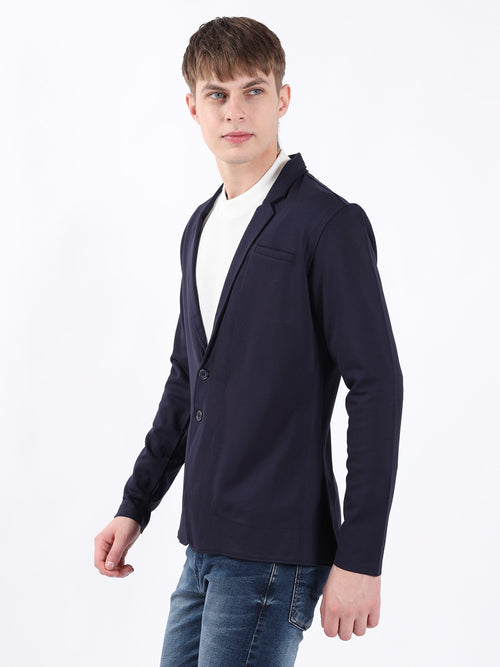 NAVY STYLISH STRETCH BLAZER