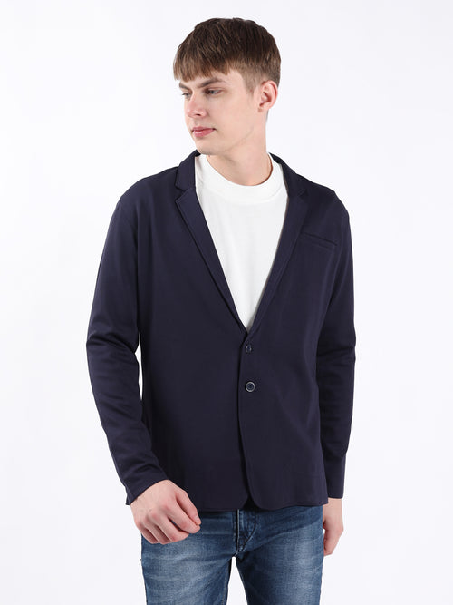 NAVY STYLISH STRETCH BLAZER