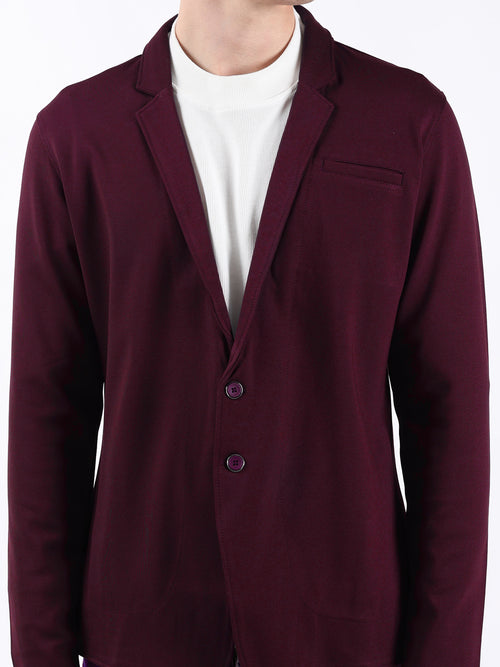 MAROON STYLISH STRETCH BLAZER