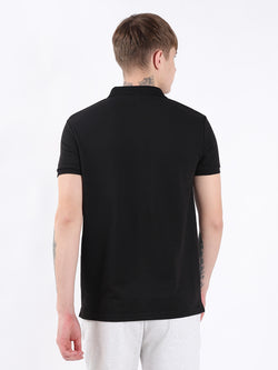 BLACK MEN'S POLO T-SHIRT