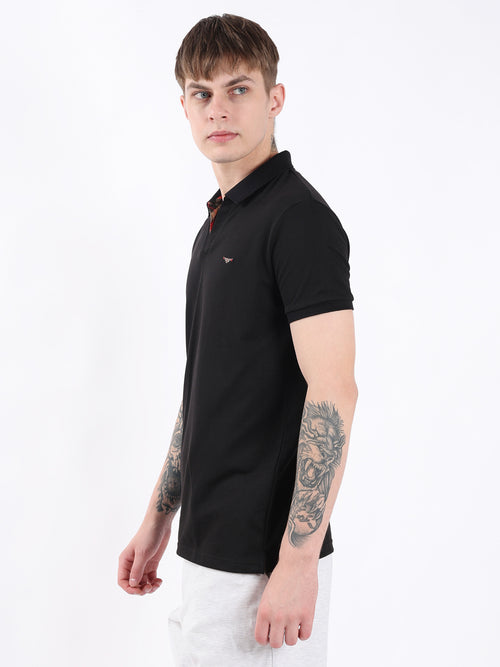 BLACK BASIC MEN POLO