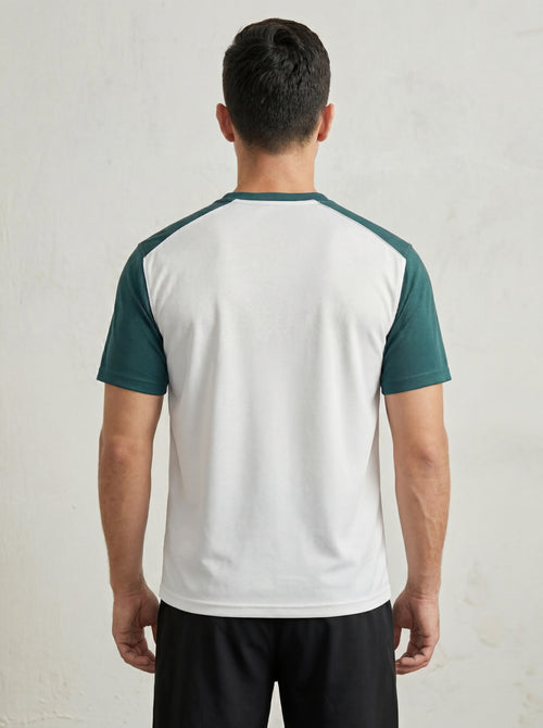 Bonnaty "Visioner" Colorblock Raglan-Style T-Shirt - White/Teal