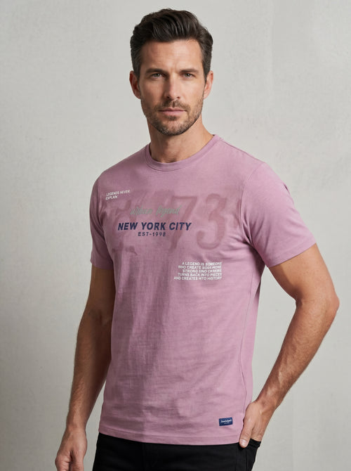 Bonnaty "Urban Legend" New York City Graphic Lilac T-Shirt