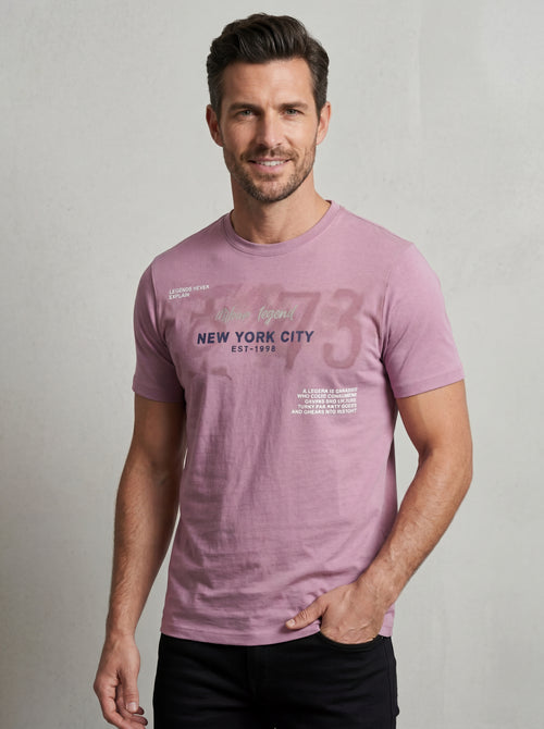 Bonnaty "Urban Legend" New York City Graphic Lilac T-Shirt